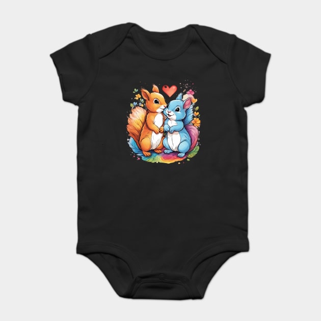 Squirrel Romance Baby Bodysuit by animegirlnft